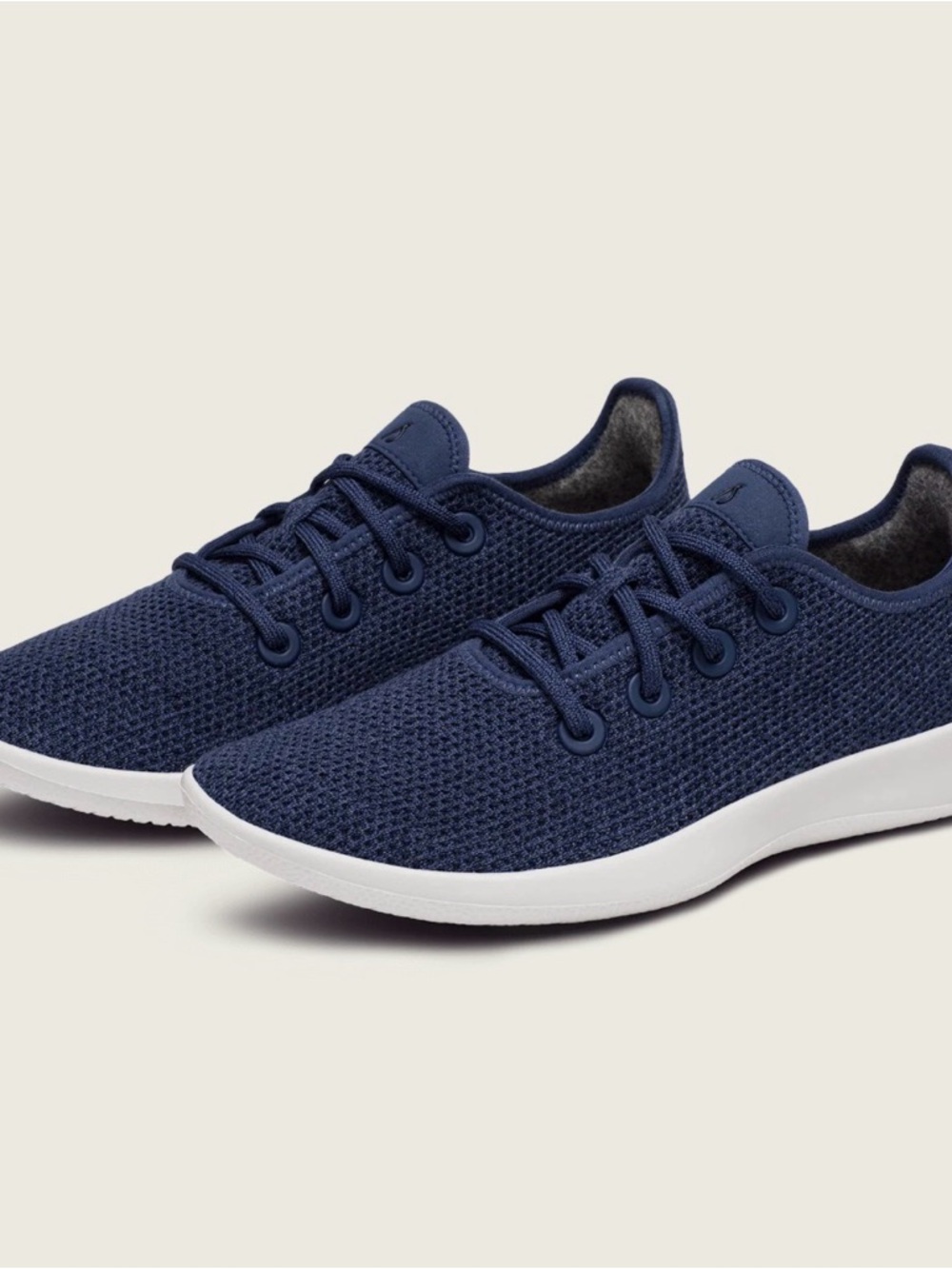 allbirds Women's Navy Knit Lace-Up Sneakers with White Sole